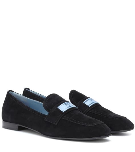 black loafer prada|prada suede loafer.